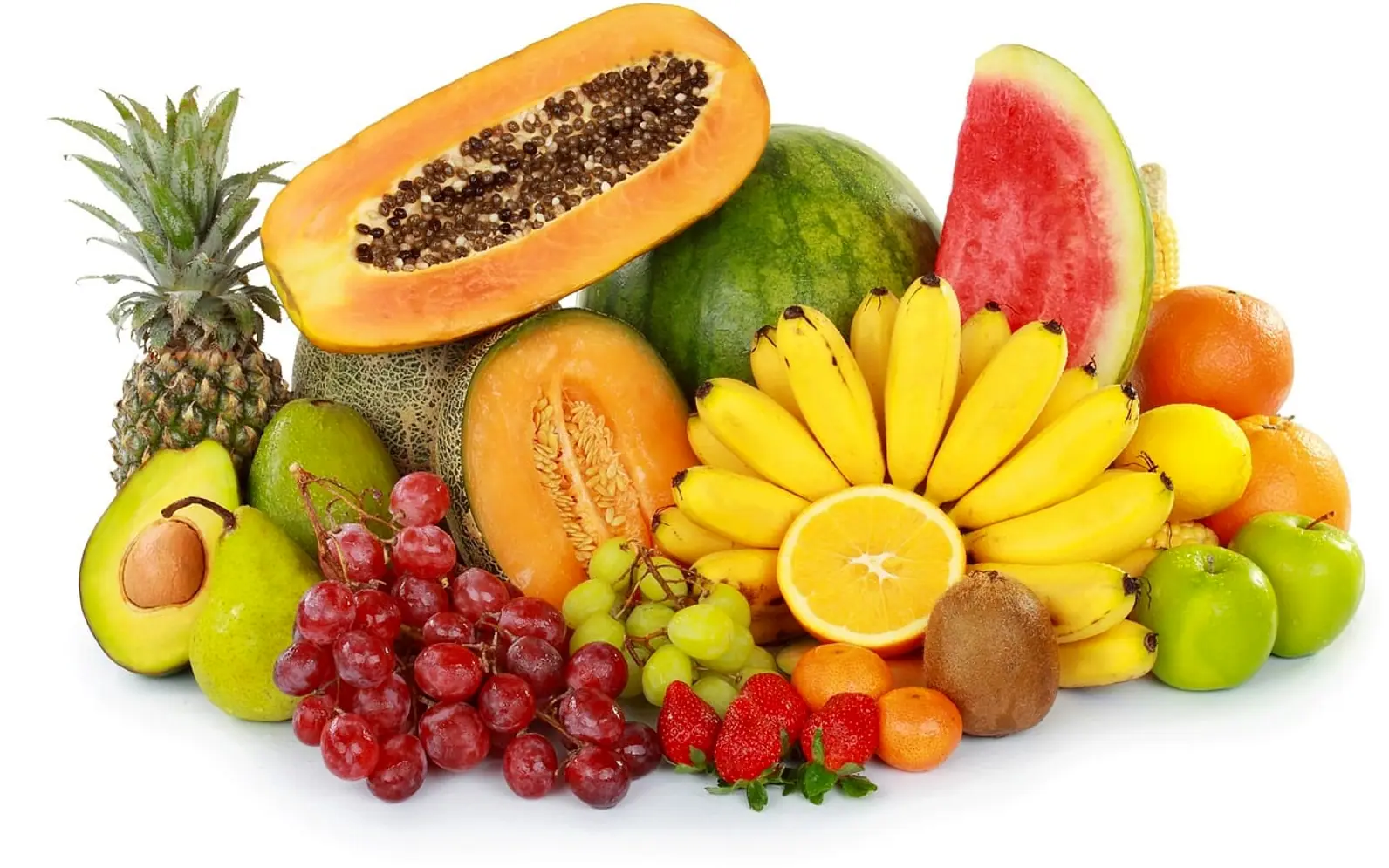 Fruit, pineapple and papaya